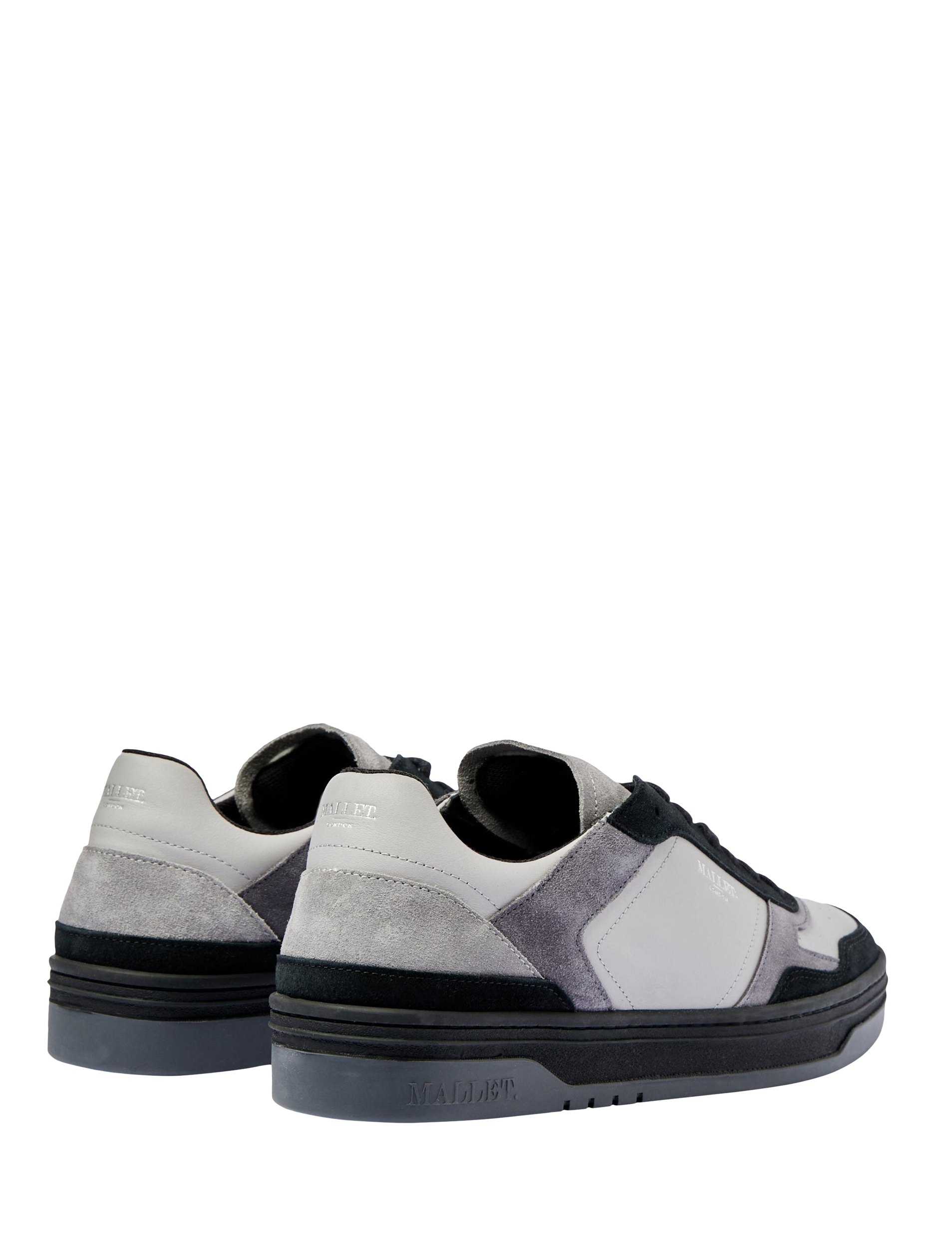 Product image 3 of 5, which shows Mallet Barnsley Leather Lace-Up Trainers, Dark Grey, 5