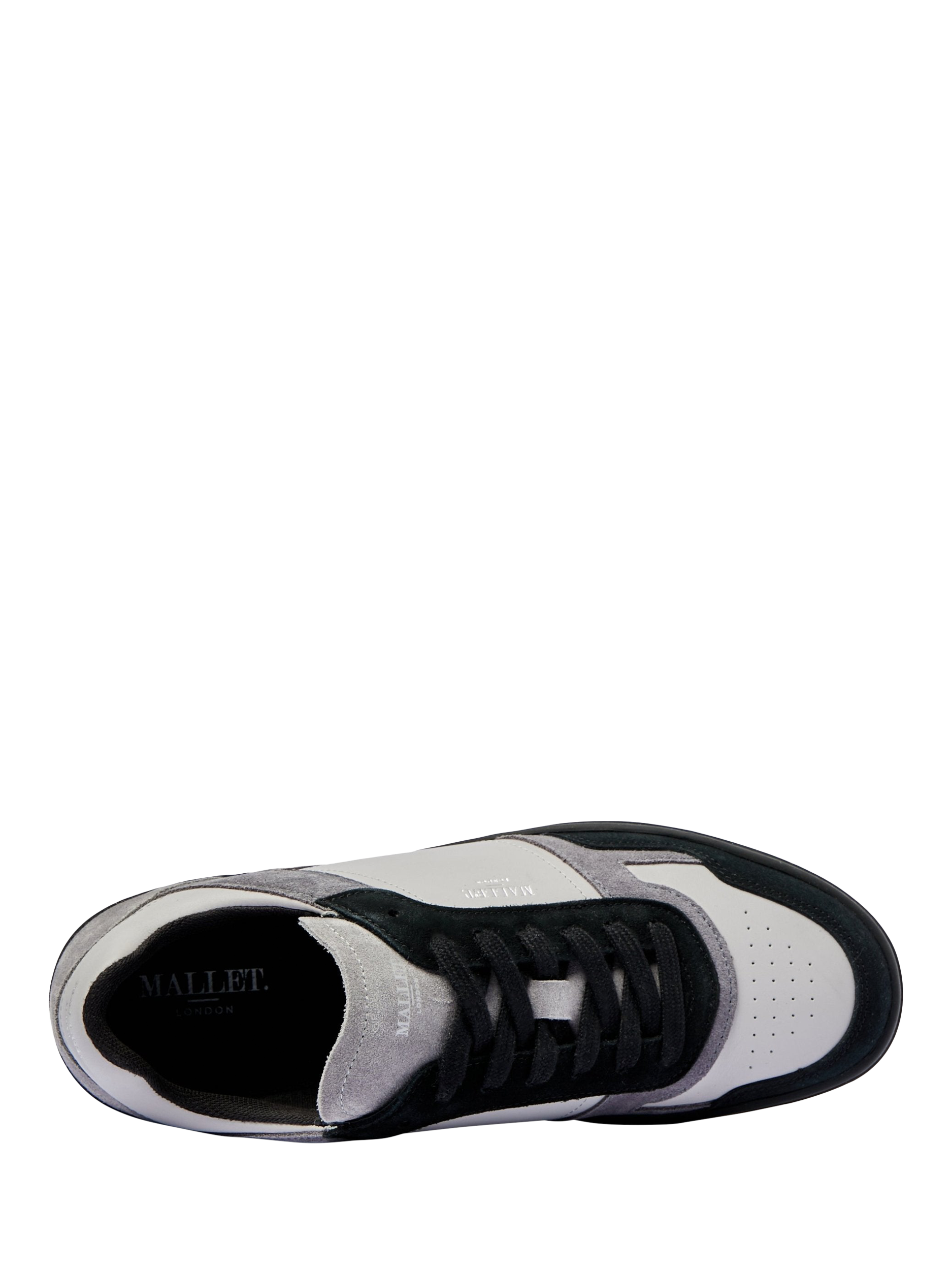 Product image 4 of 5, which shows Mallet Barnsley Leather Lace-Up Trainers, Dark Grey, 5