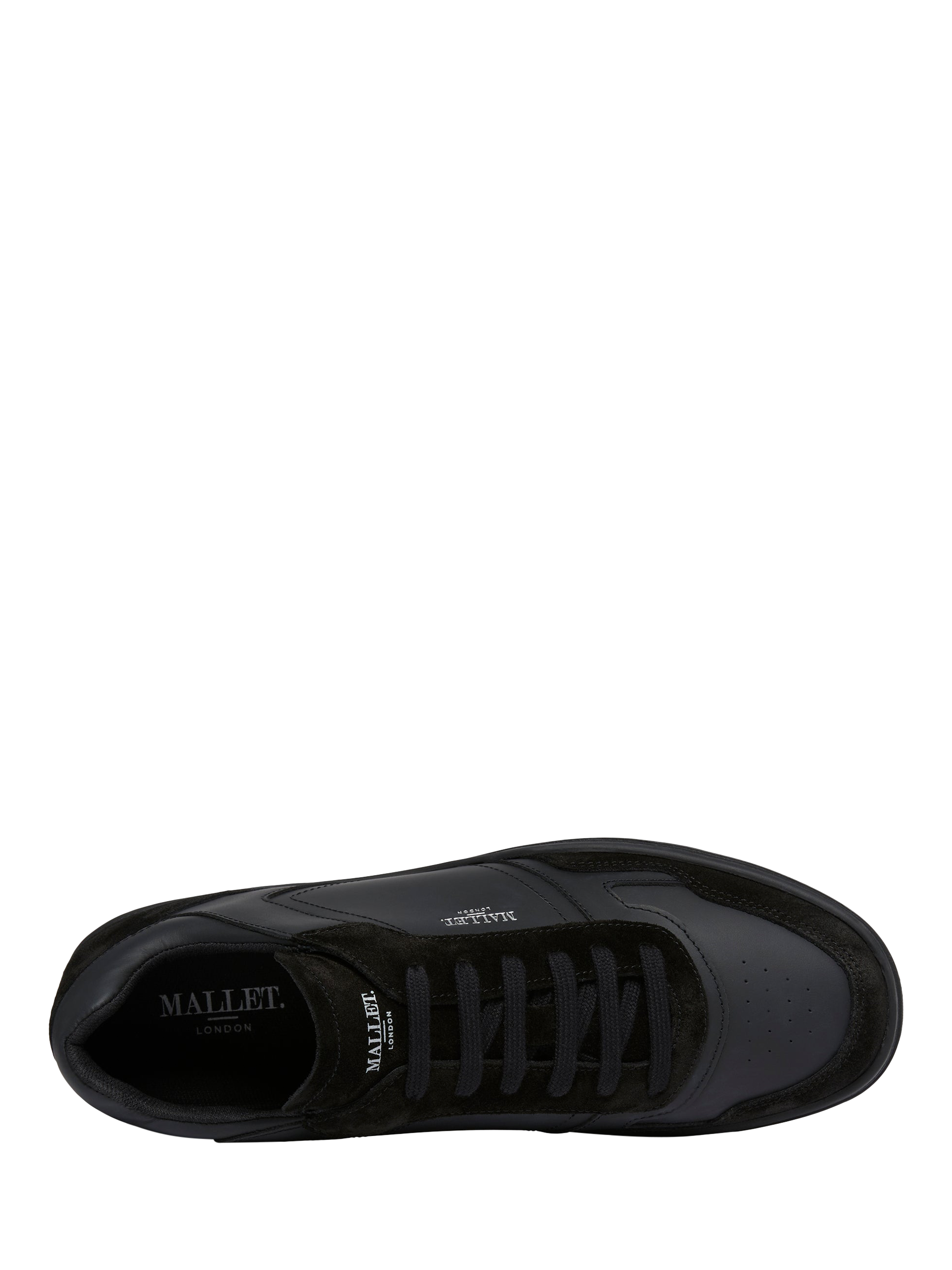 Product image 4 of 5, which shows Mallet Barnsley Leather Lace-Up Trainers, Black, 5