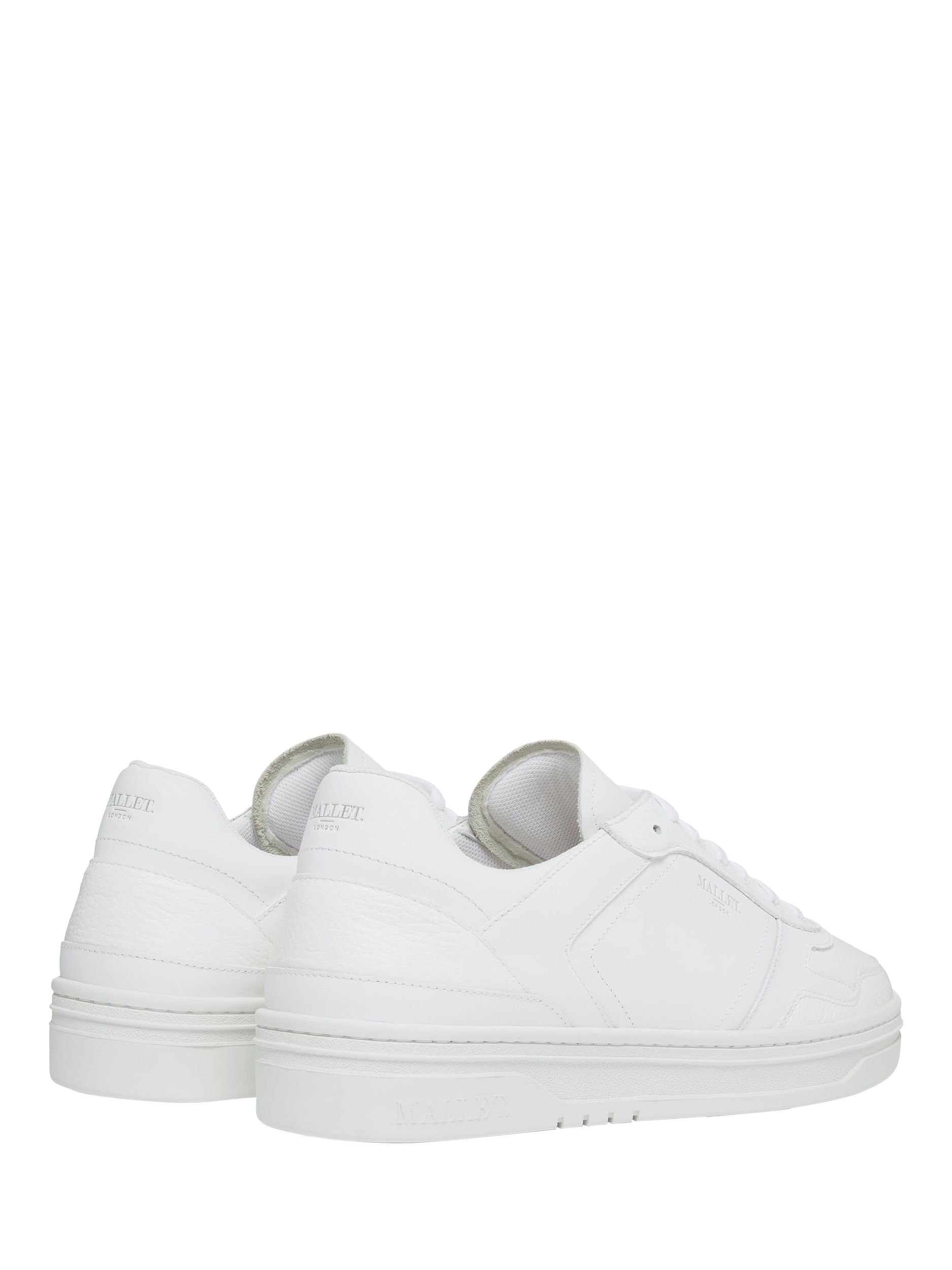 Product image 3 of 5, which shows Mallet Barnsley Leather Lace-Up Trainers, White, 5