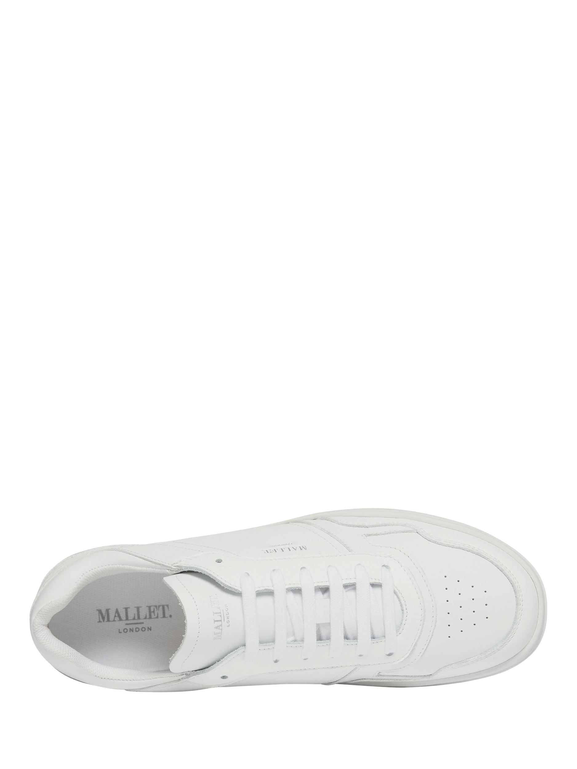 Product image 4 of 5, which shows Mallet Barnsley Leather Lace-Up Trainers, White, 5