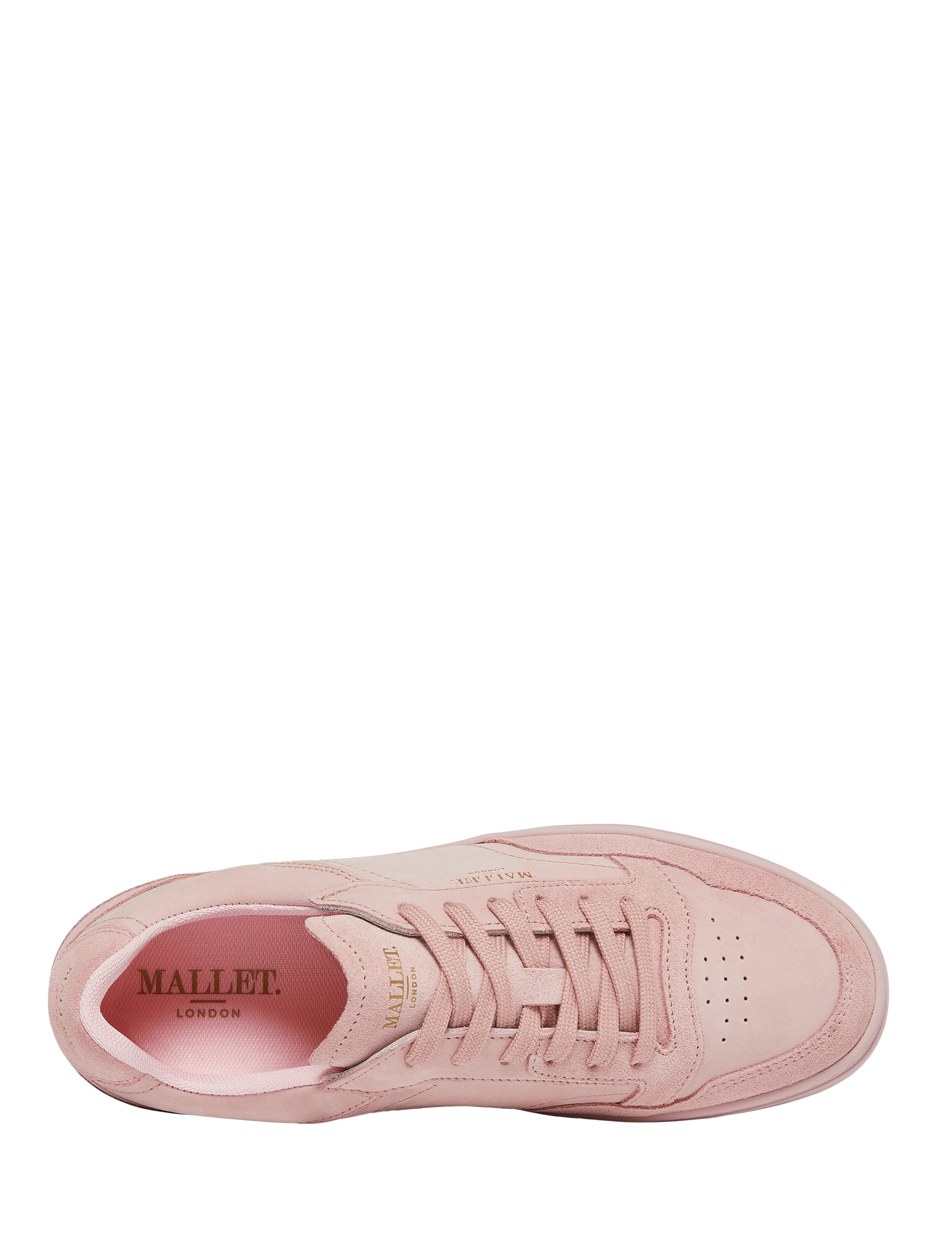 Product image 4 of 5, which shows Mallet Bethany Leather Lace Up Trainers, Pink, 3