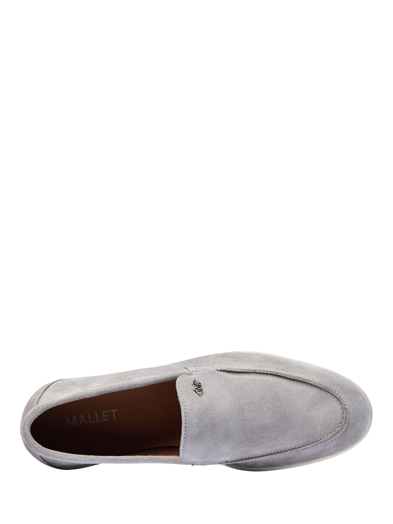 Product image 3 of 5, which shows Mallet City Suede Loafers, Grey, 6
