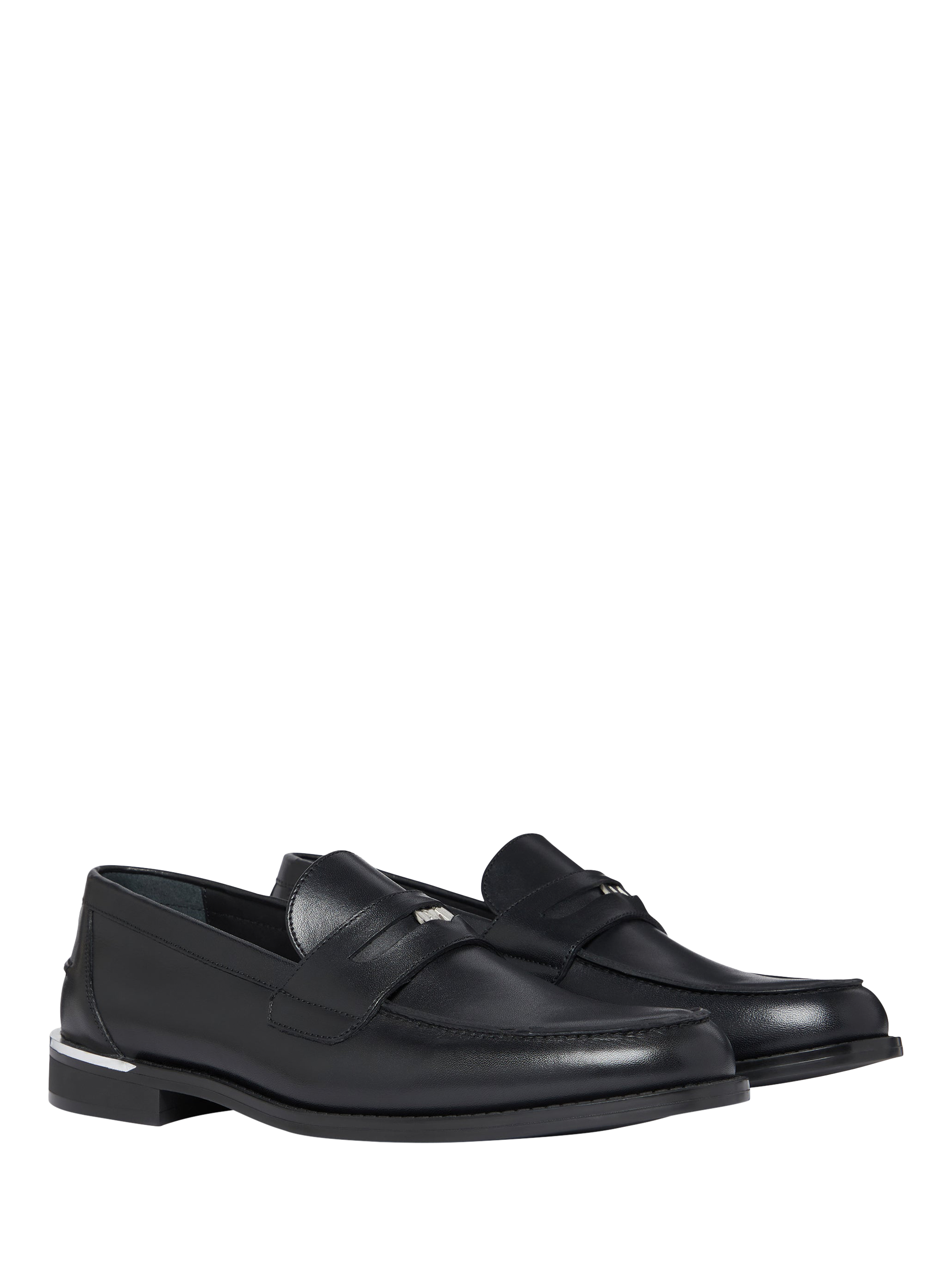 Product image 2 of 5, which shows Mallet Rockwell Penny Loafers, Black, 6