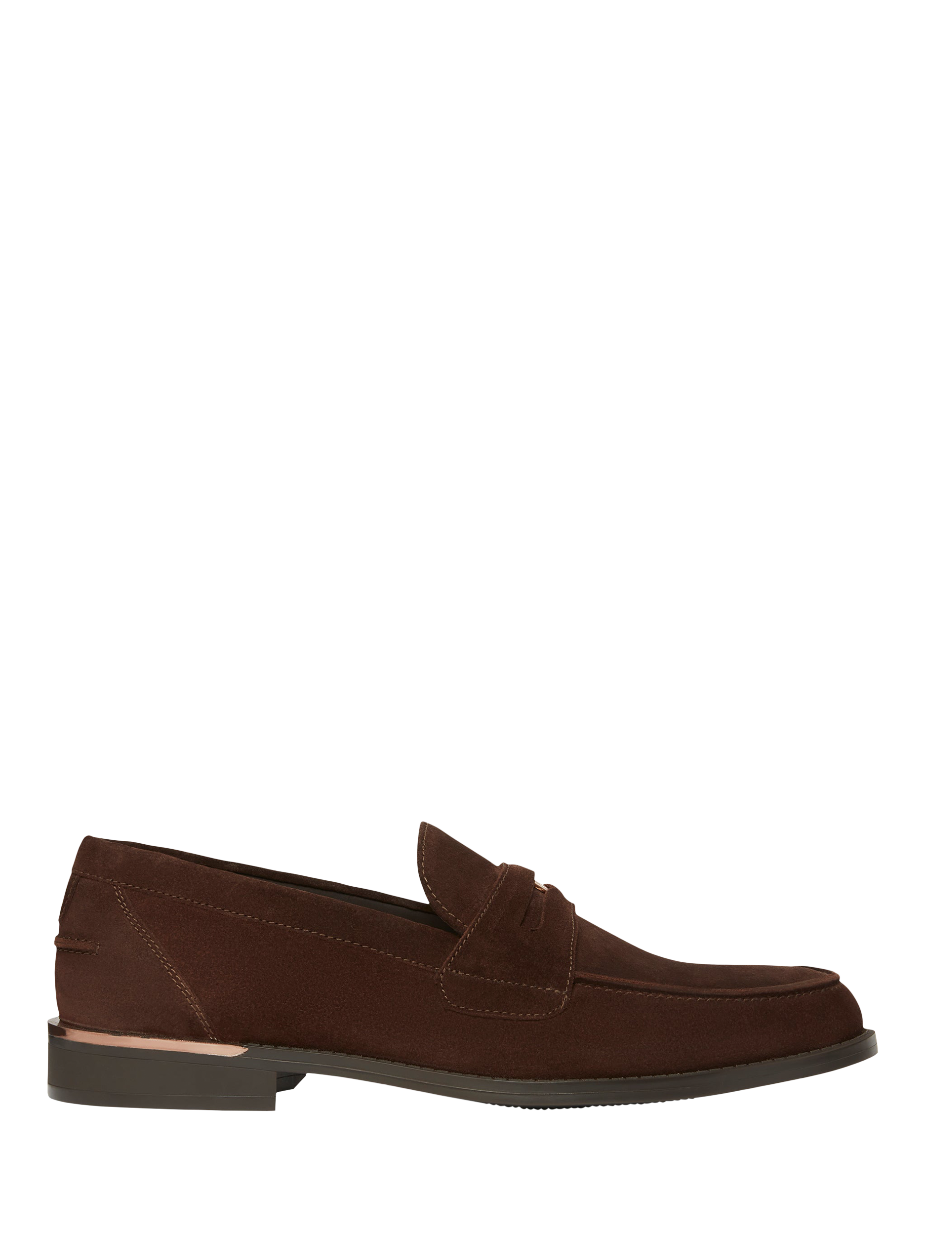 Product image 1 of 4, which shows Mallet Rockwell Penny Loafers, Brown, 6