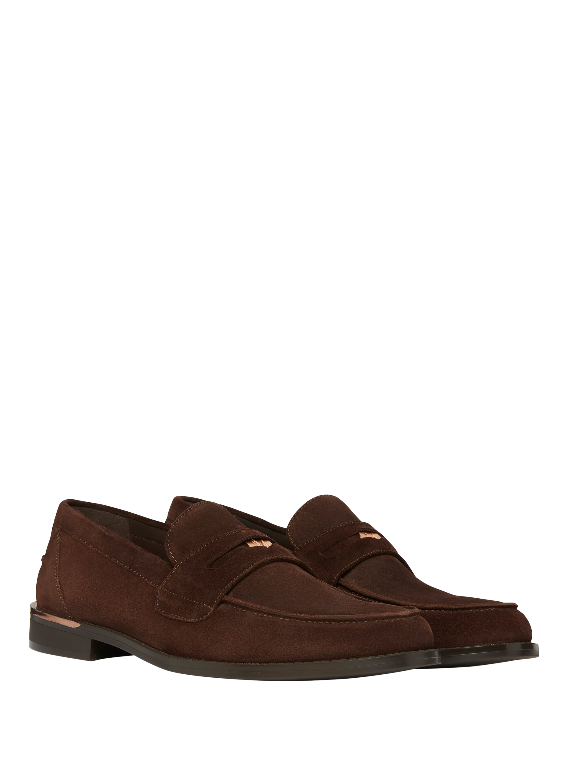 Product image 2 of 4, which shows Mallet Rockwell Penny Loafers, Brown, 6