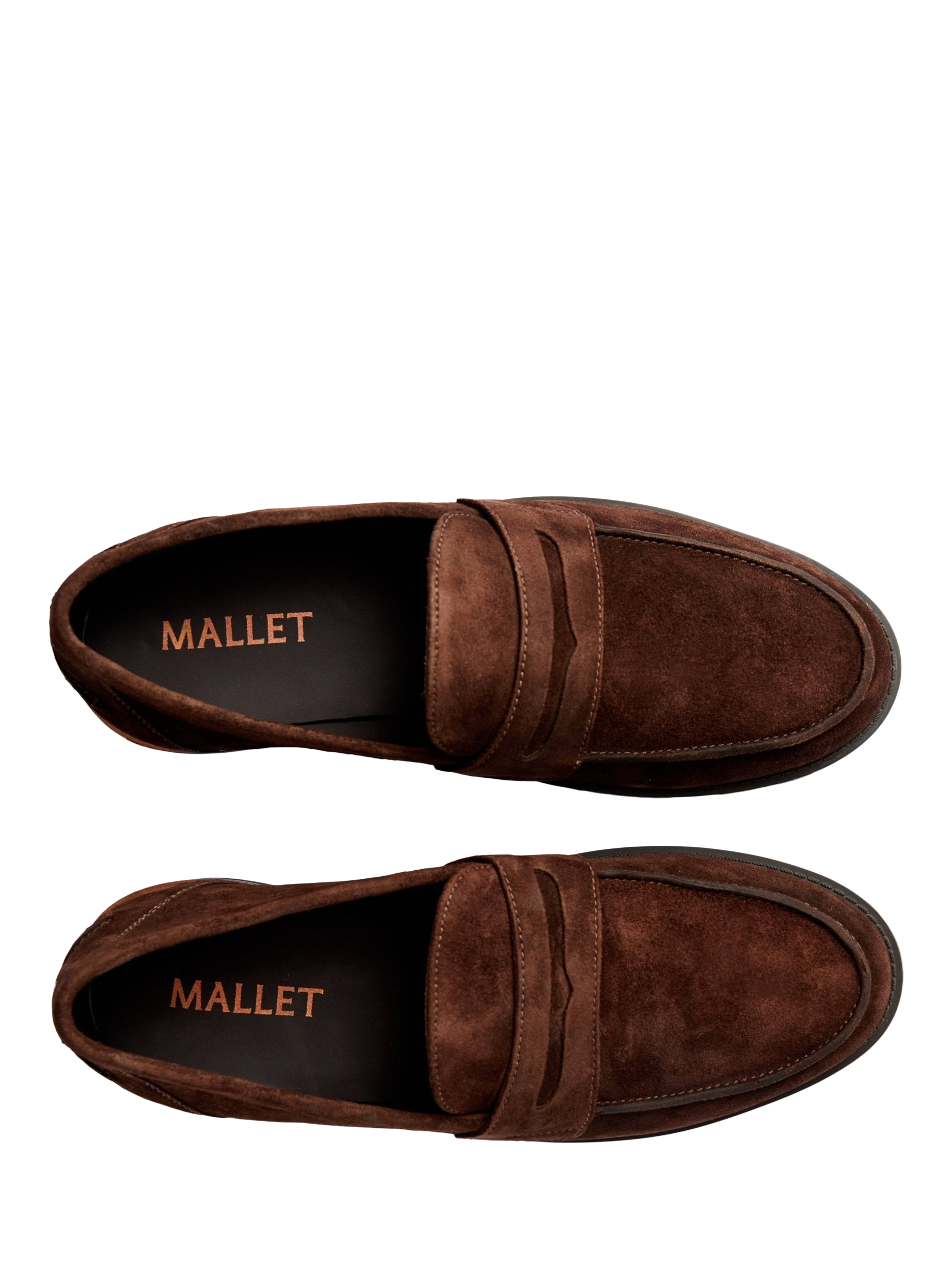 Product image 3 of 4, which shows Mallet Rockwell Penny Loafers, Brown, 6