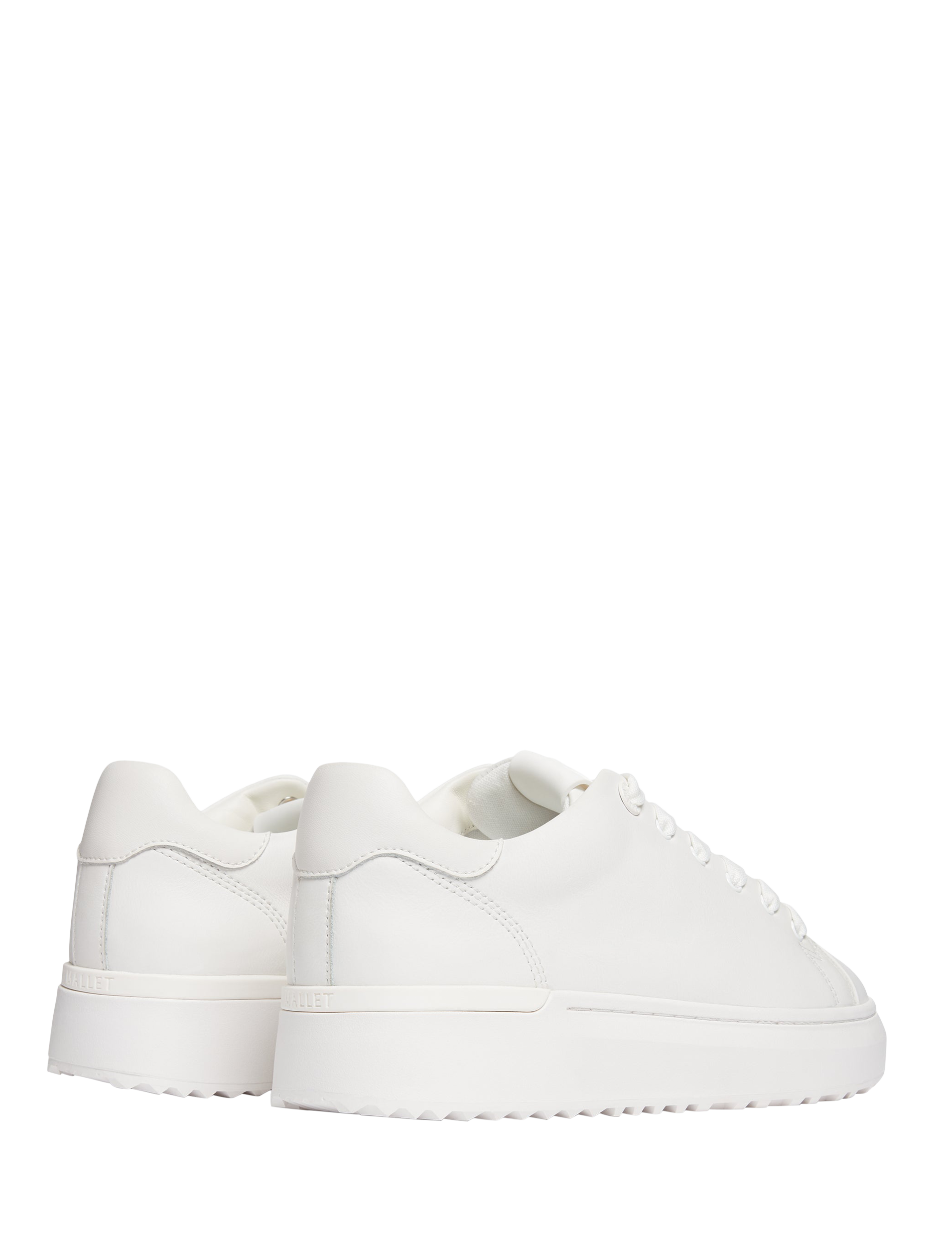 Product image 3 of 5, which shows Mallet GRFTR Lite Leather Toe Cap Lace Up Trainers, White, 3