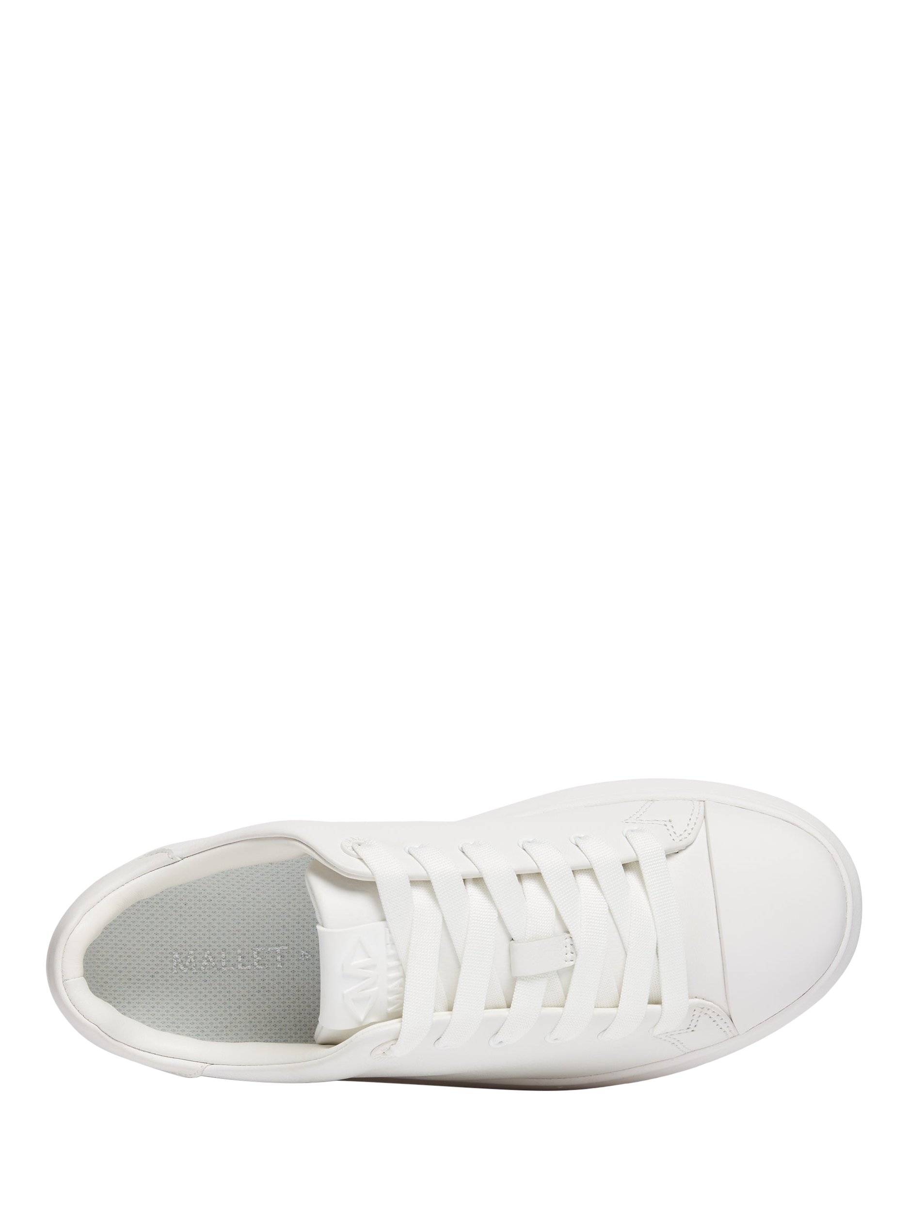 Product image 4 of 5, which shows Mallet GRFTR Lite Leather Toe Cap Lace Up Trainers, White, 3