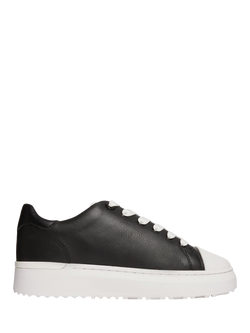 Mallet GRFTR Lite Leather Toe Cap Lace Up Trainers, Black