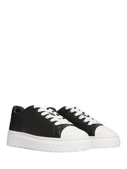 Mallet GRFTR Lite Leather Toe Cap Lace Up Trainers - view 2, Black