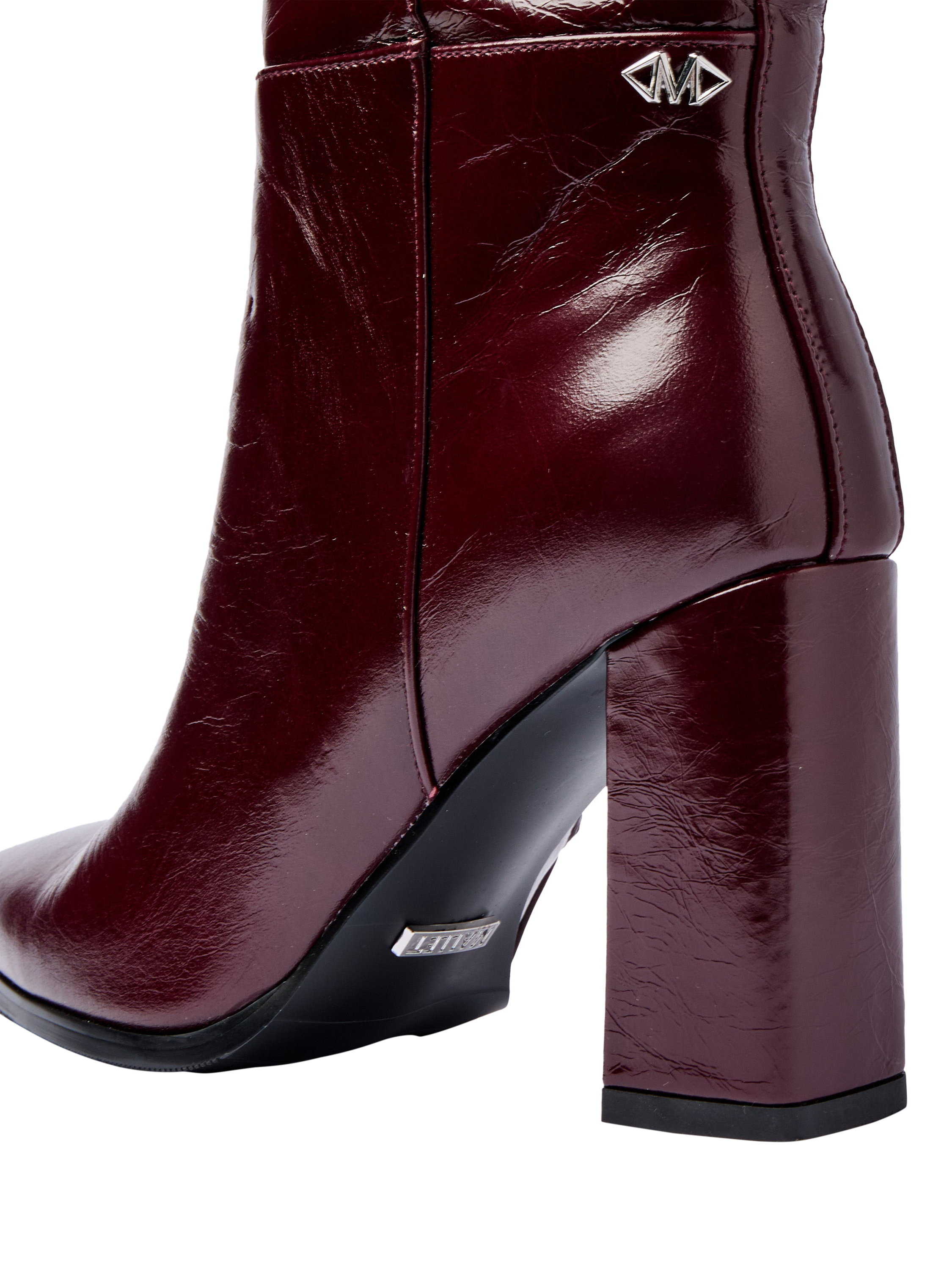 Product image 4 of 5, which shows Mallet Sabelle Leather Knee High Boots, Red, 3