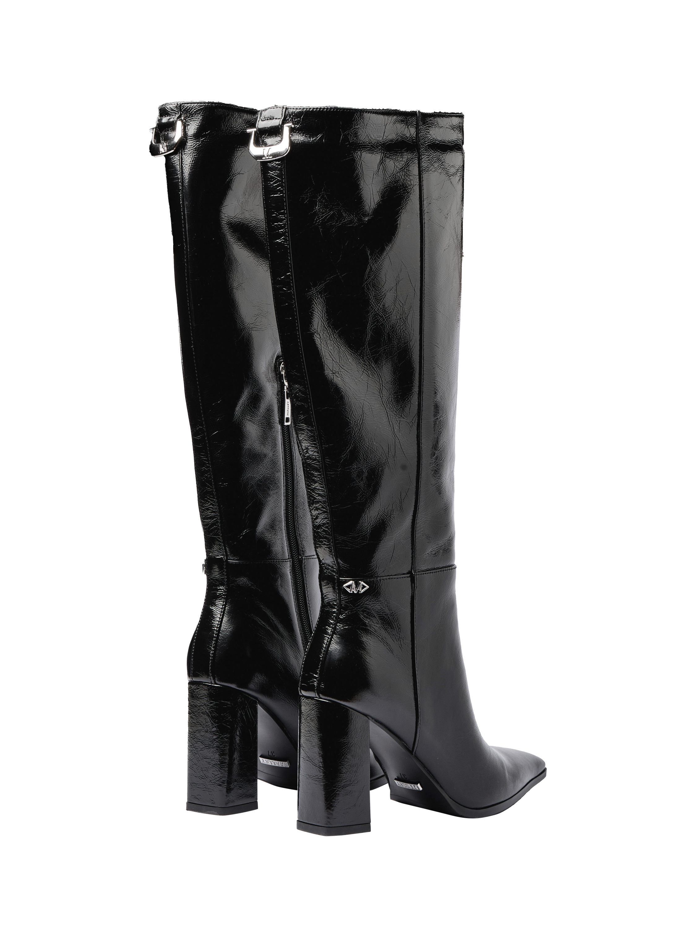 Product image 2 of 5, which shows Mallet Sabelle Leather Knee High Boots, Black, 3