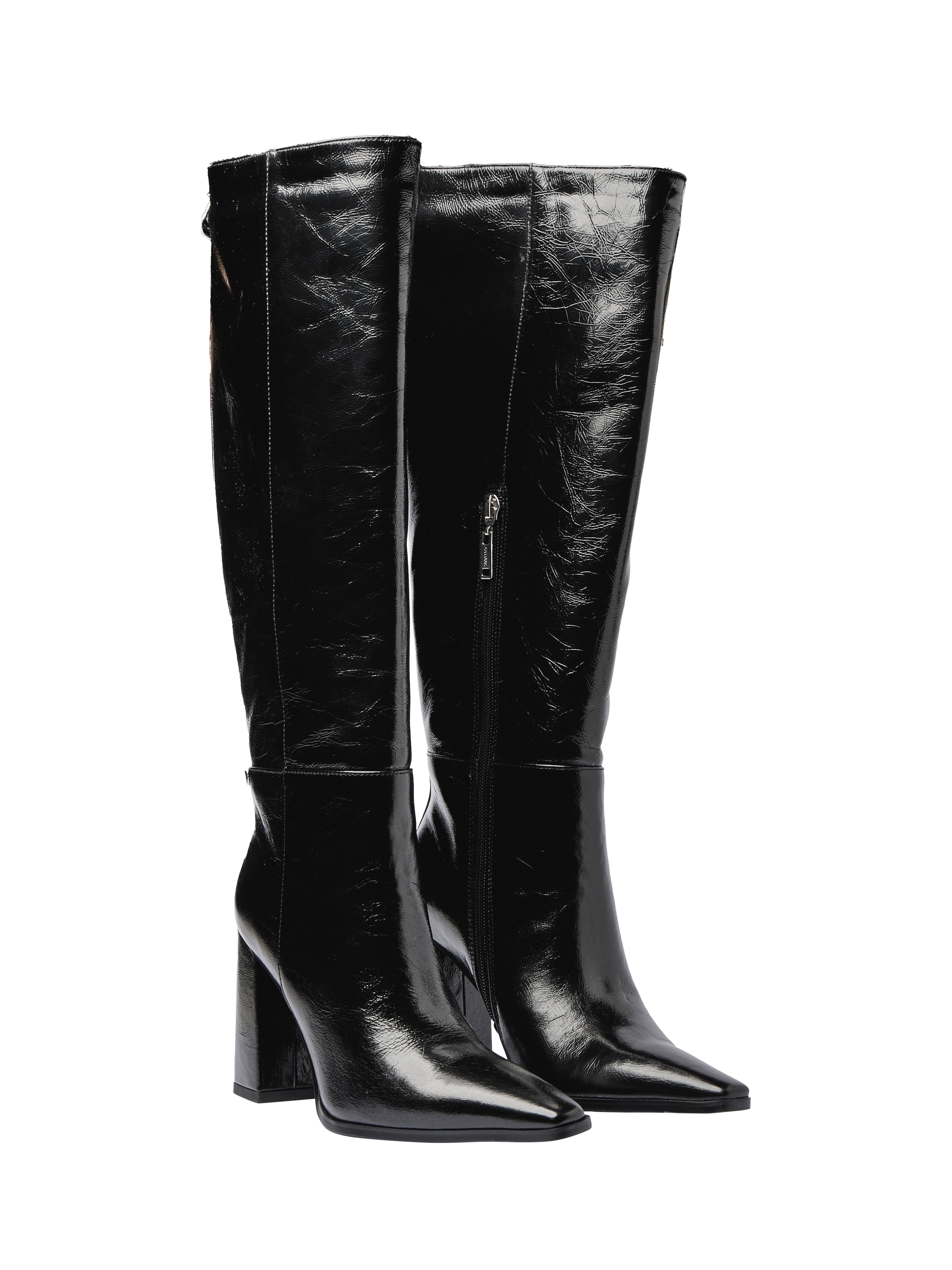 Product image 3 of 5, which shows Mallet Sabelle Leather Knee High Boots, Black, 3