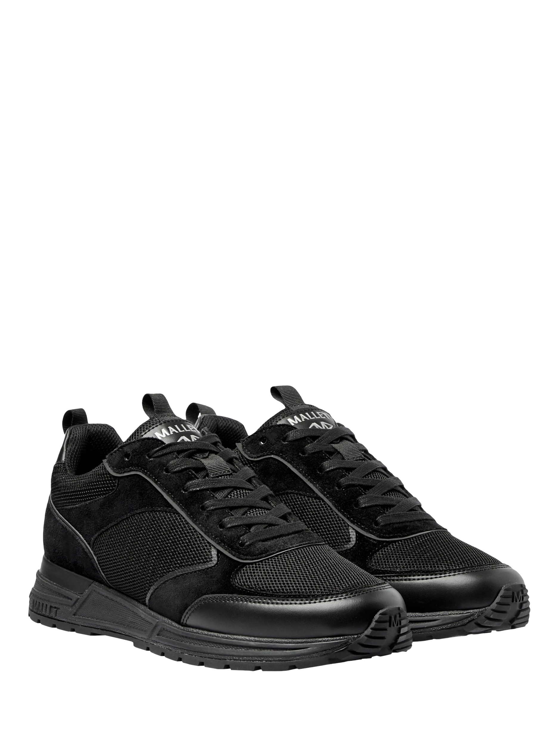 Product image 2 of 5, which shows Mallet Bethnal Leather Lace-Up Trainers, Black, 5