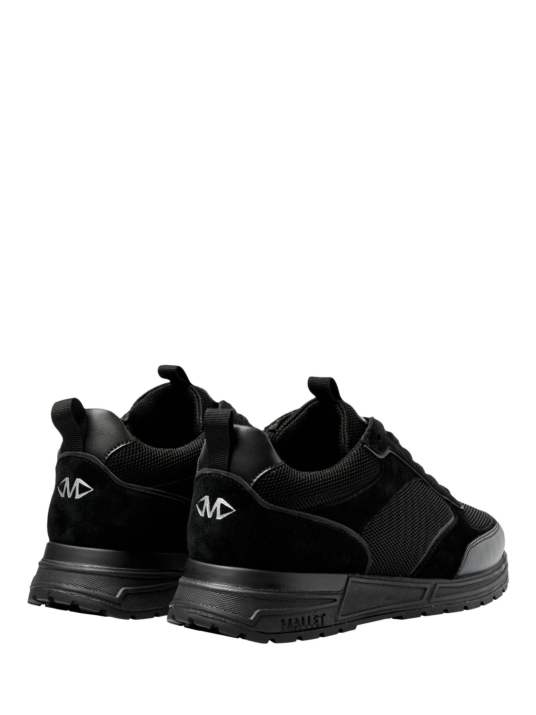 Product image 3 of 5, which shows Mallet Bethnal Leather Lace-Up Trainers, Black, 5