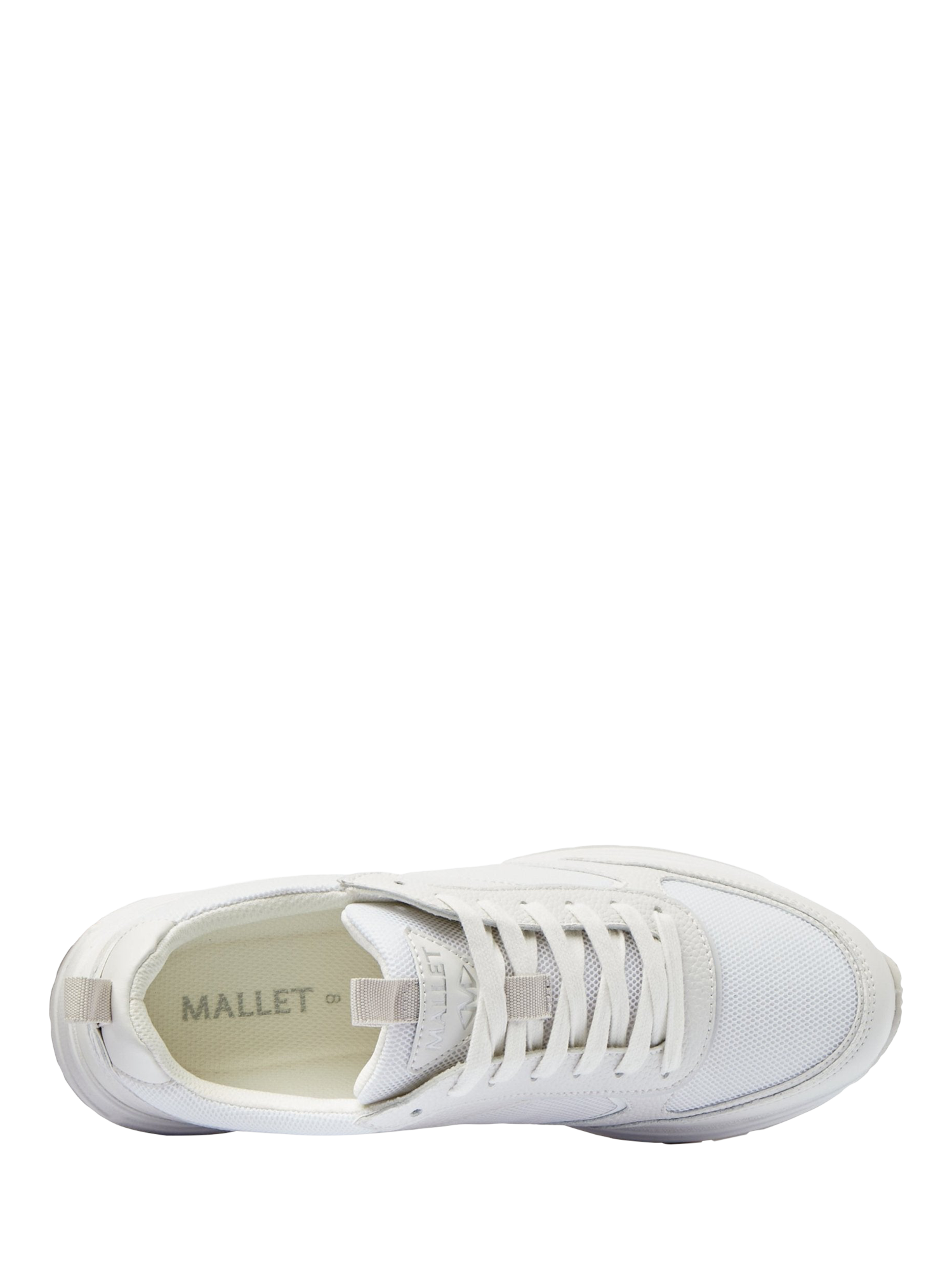 Product image 4 of 5, which shows Mallet Bethnal Leather Lace-Up Trainers, White, 5