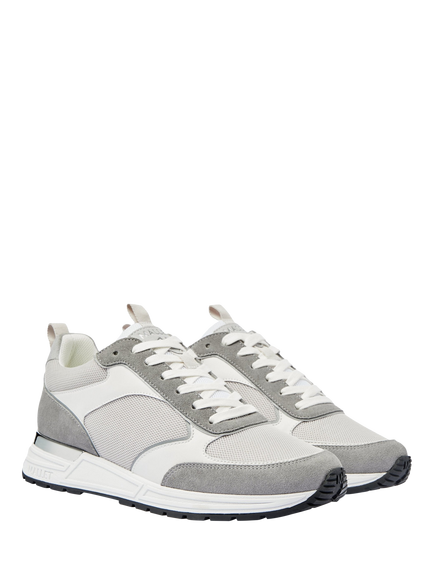 Mallet Bethnal Leather Lace-Up Trainers - view 2, Grey