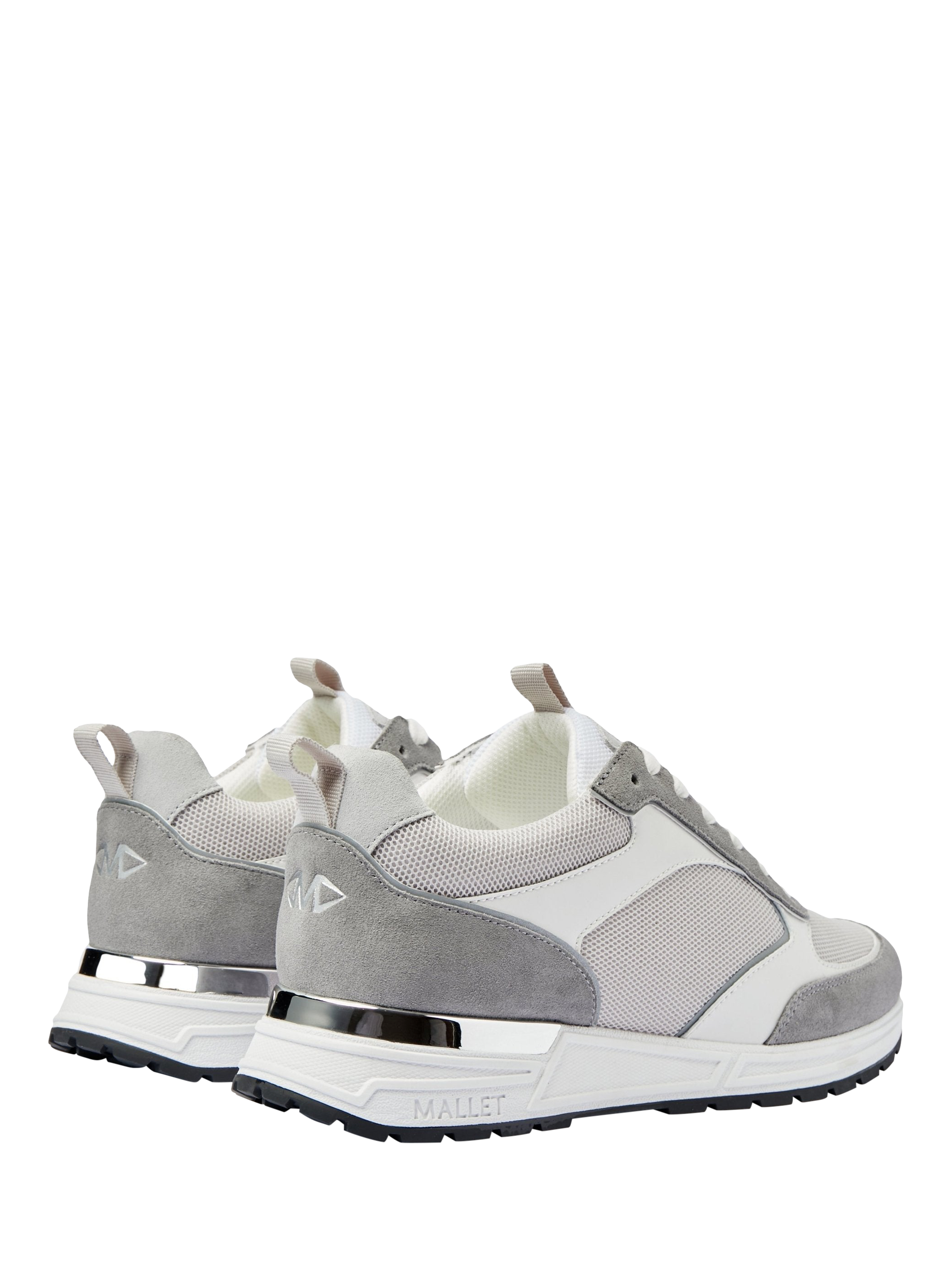 Product image 3 of 5, which shows Mallet Bethnal Leather Lace-Up Trainers, Grey, 11