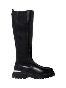 Mallet Alexandra Leather Knee High Chelsea Boots, Black, Black