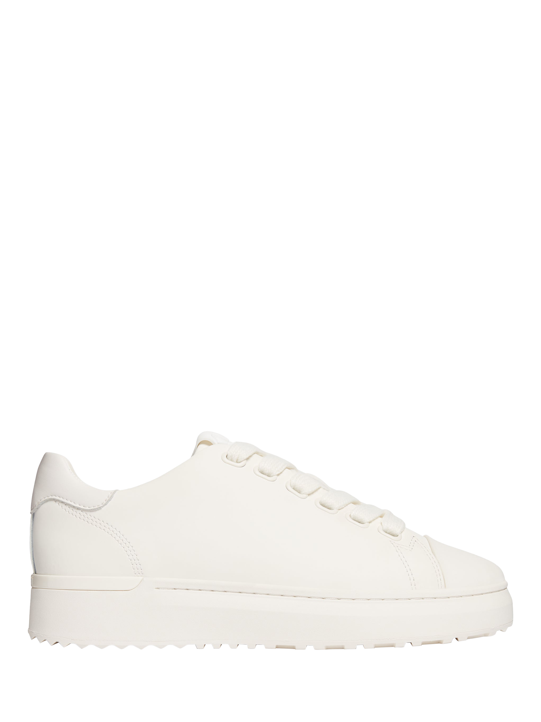Product image 1 of 5, which shows Mallet GRFTR LTC Leather Lace-Up Trainers, White, 12