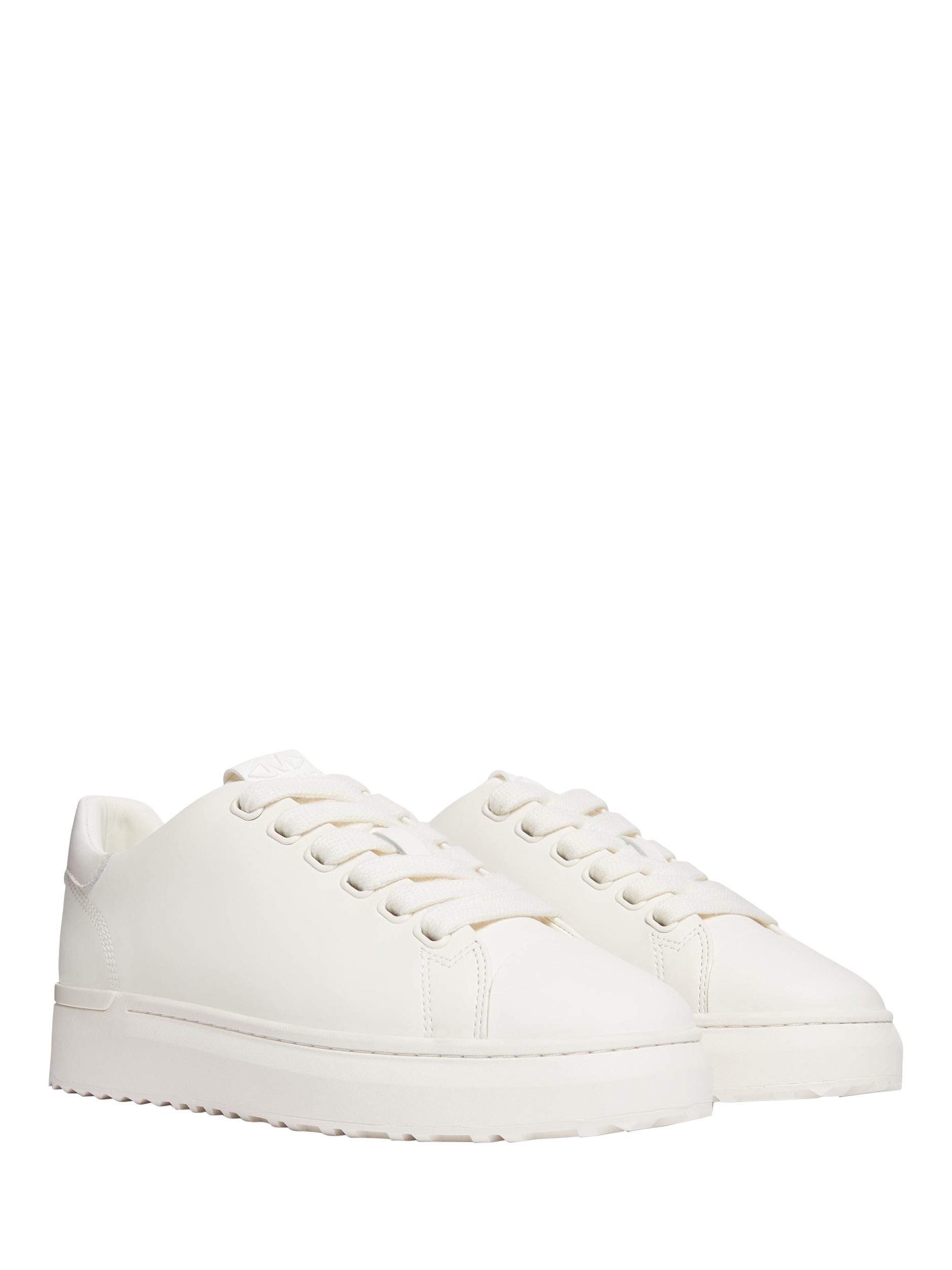 Product image 2 of 5, which shows Mallet GRFTR LTC Leather Lace-Up Trainers, White, 12