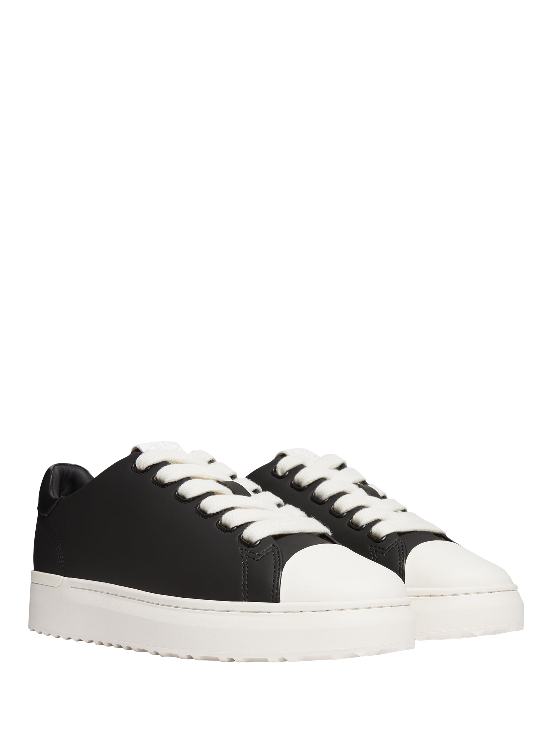 Product image 2 of 5, which shows Mallet GRFTR LTC Leather Lace-Up Trainers, Black, 5
