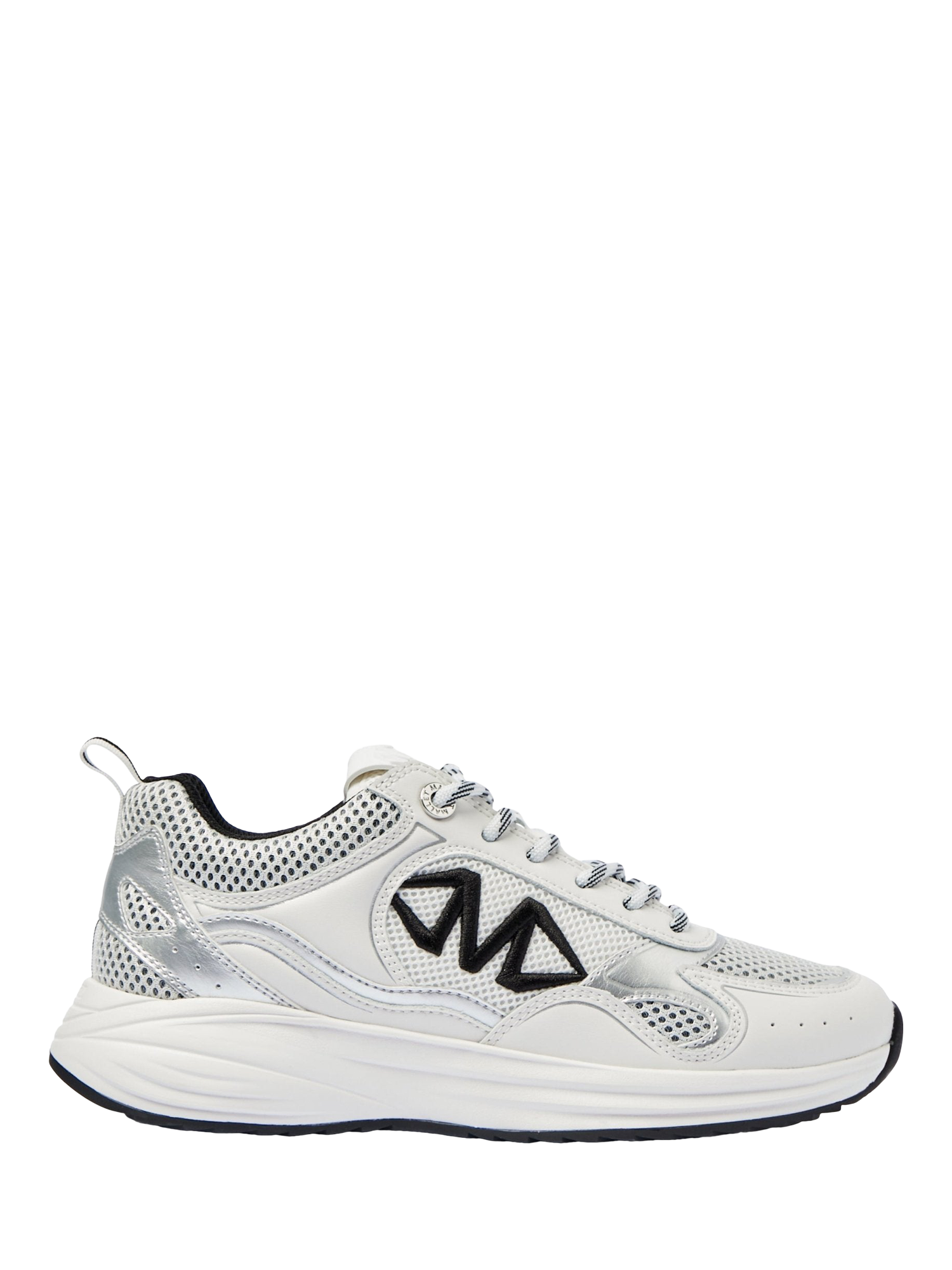 Product image 1 of 5, which shows Mallet Willow Leather Lace Up Trainers, White, 3