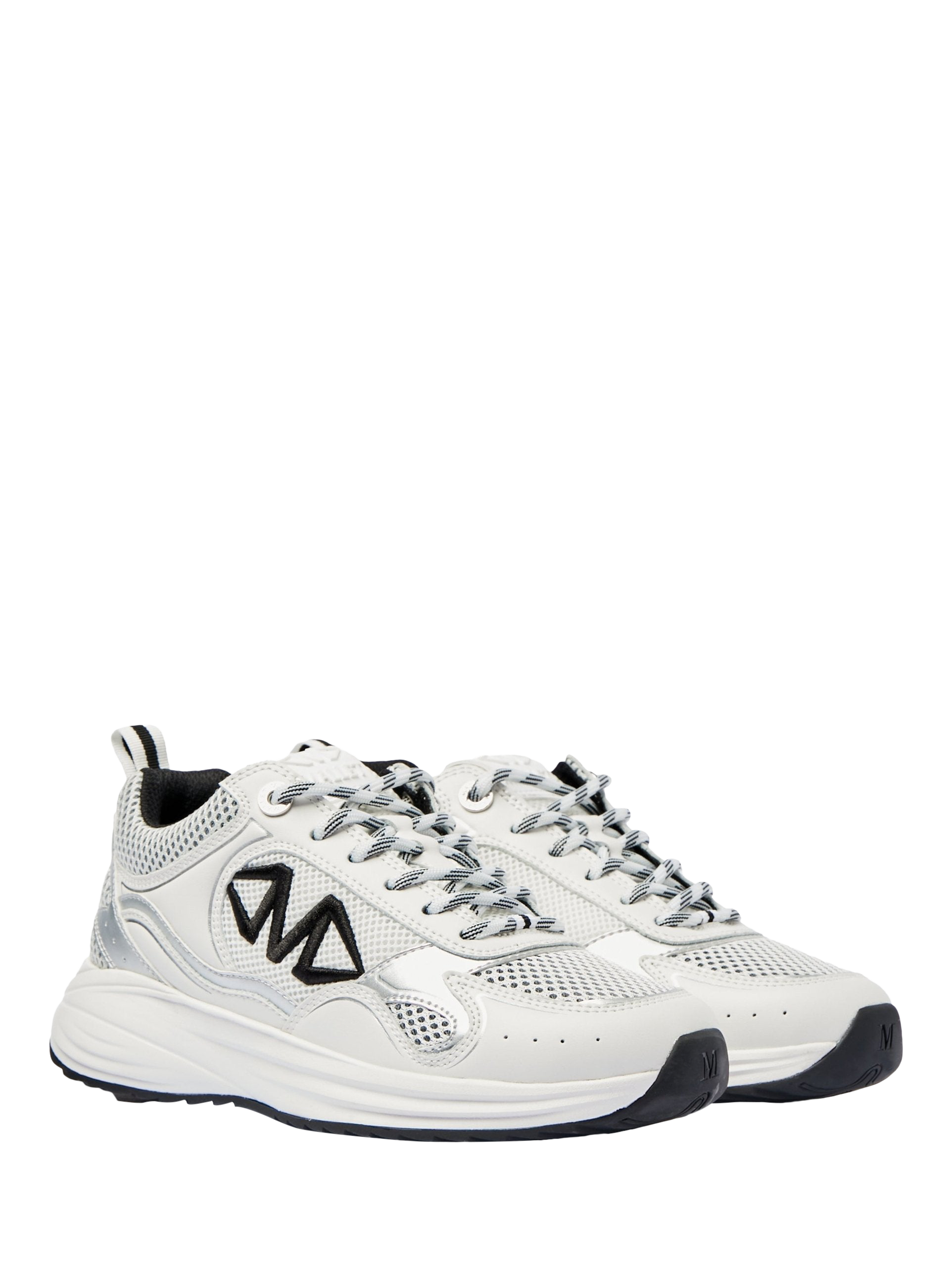 Product image 3 of 5, which shows Mallet Willow Leather Lace Up Trainers, White, 3