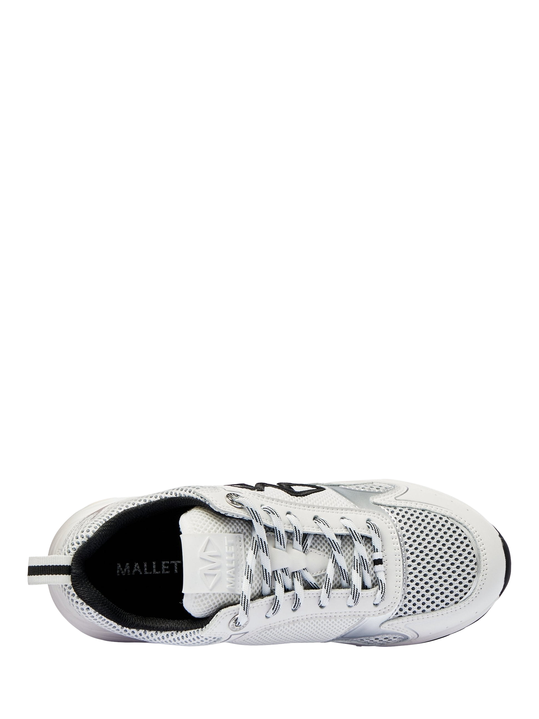 Product image 4 of 5, which shows Mallet Willow Leather Lace Up Trainers, White, 3