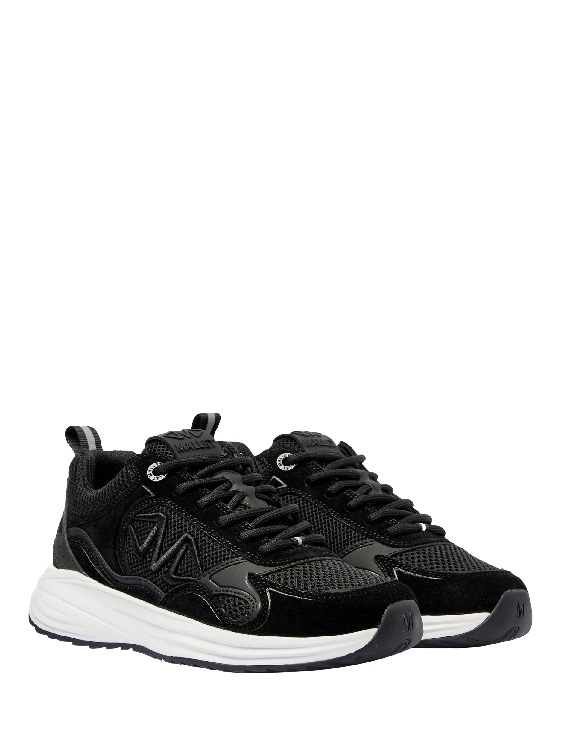 Product image 3 of 5, which shows Mallet Willow Leather Lace Up Trainers, Black, 3