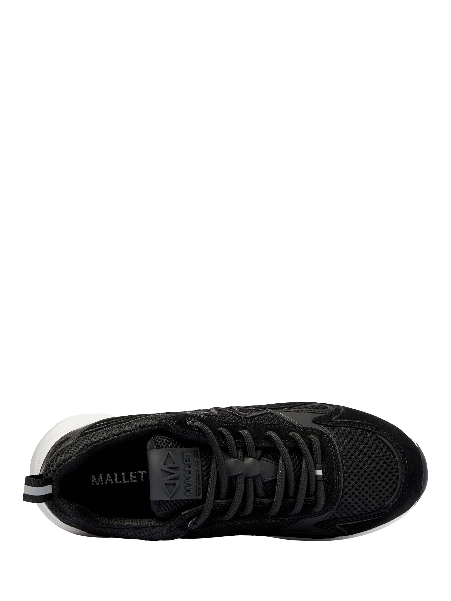 Product image 4 of 5, which shows Mallet Willow Leather Lace Up Trainers, Black, 3