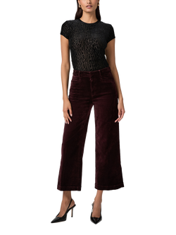 PAIGE Anessa Velvet Trousers, Aubergine, Aubergine