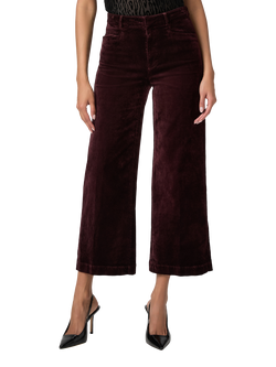 PAIGE Anessa Velvet Trousers, Aubergine - view 2, Aubergine