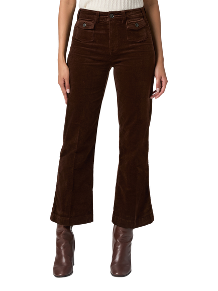 PAIGE Leenah Patch Pocket Corduroy Trousers, Coffee - view 2, Coffee