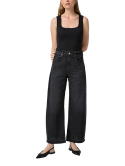 PAIGE Arellia High Rise Barrel Leg Jeans, Black Void, Black Void