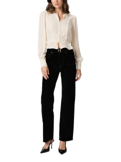 PAIGE Britt Pure Georgette Silk Top, White - view 2, White