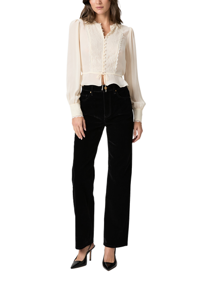 PAIGE Britt Pure Georgette Silk Top, White - view 2, White