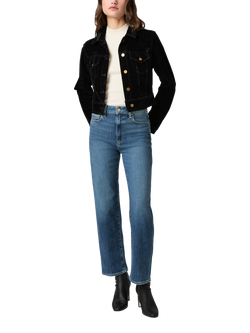 PAIGE Stevie Ankle High Rise Straight Leg Jeans, Blue, Blue