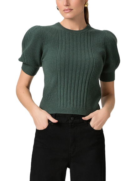PAIGE Kato Pure Cashmere Knit Top, Green, Green