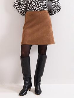 Phase Eight Felisity Faux Suede Mini Skirt, Tan, Tan