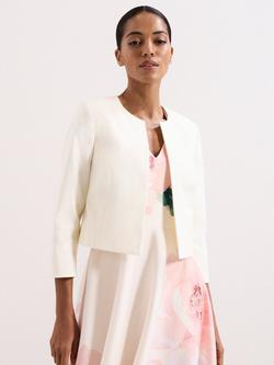 Phase Eight Petite Elizabeth Collarless Jacket, Cream, Cream
