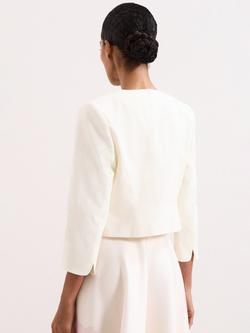 Phase Eight Petite Elizabeth Collarless Jacket, Cream - view 2, Cream