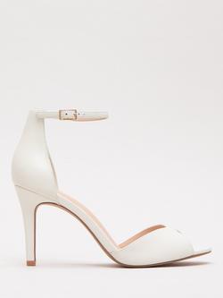 Phase Eight Leather Stiletto Heel Sandals, Cream, Cream