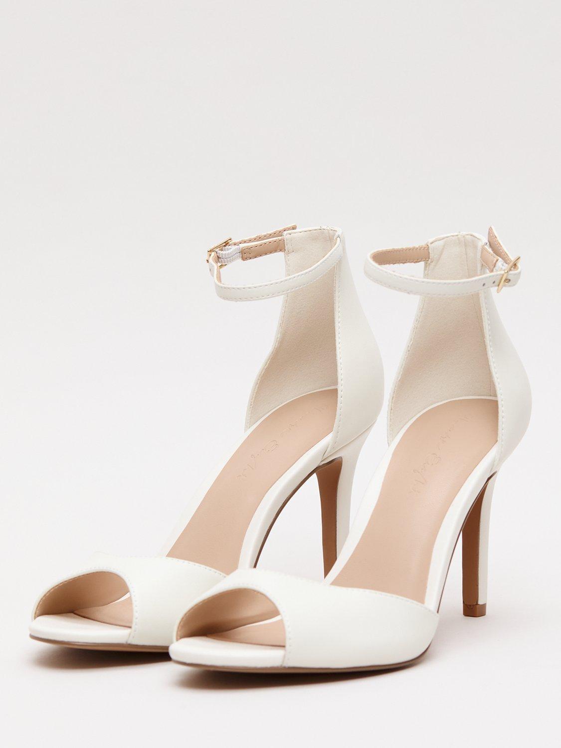 Product image 2 of 9, which shows Phase Eight Leather Stiletto Heel Sandals, Cream, 3