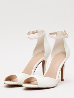 Phase Eight Leather Stiletto Heel Sandals, Cream - view 2, Cream