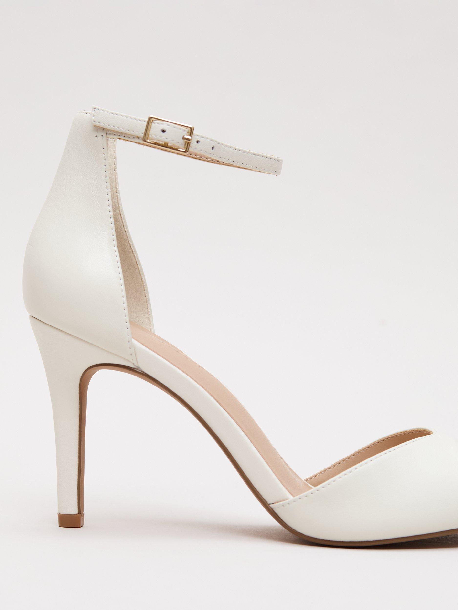 Product image 3 of 9, which shows Phase Eight Leather Stiletto Heel Sandals, Cream, 3