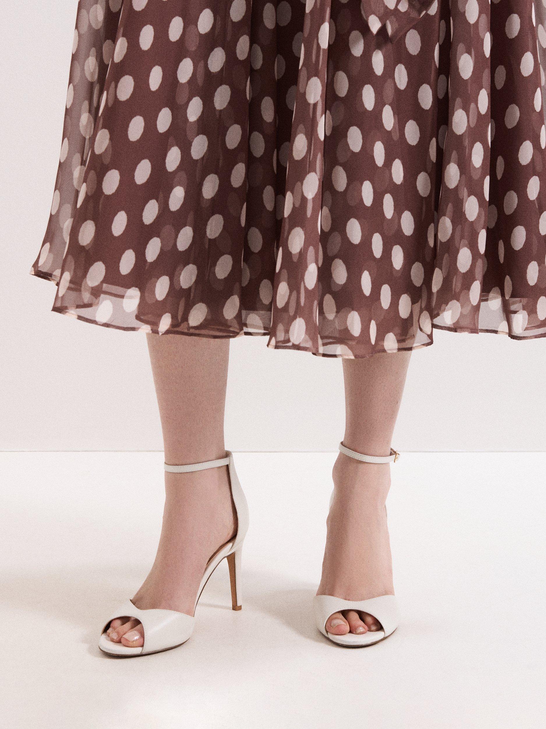 Product image 7 of 9, which shows Phase Eight Leather Stiletto Heel Sandals, Cream, 3