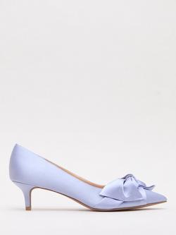 Phase Eight Satin Kitten Heel Court Shoes, Pale Blue