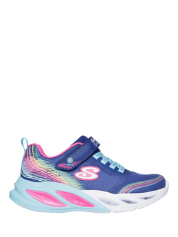 Skechers Kids' S-Lights Cosmic Glow Rainbow Dream Trainers, Indigo/Multi, Indigo/Multi